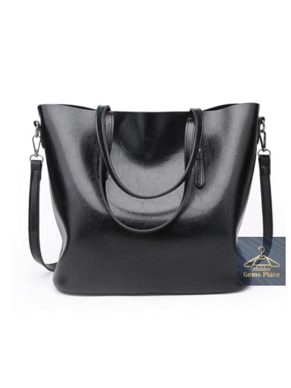 PU Leather Tote Handbag with Crossbody Strap Shoulder Purse Work Bag